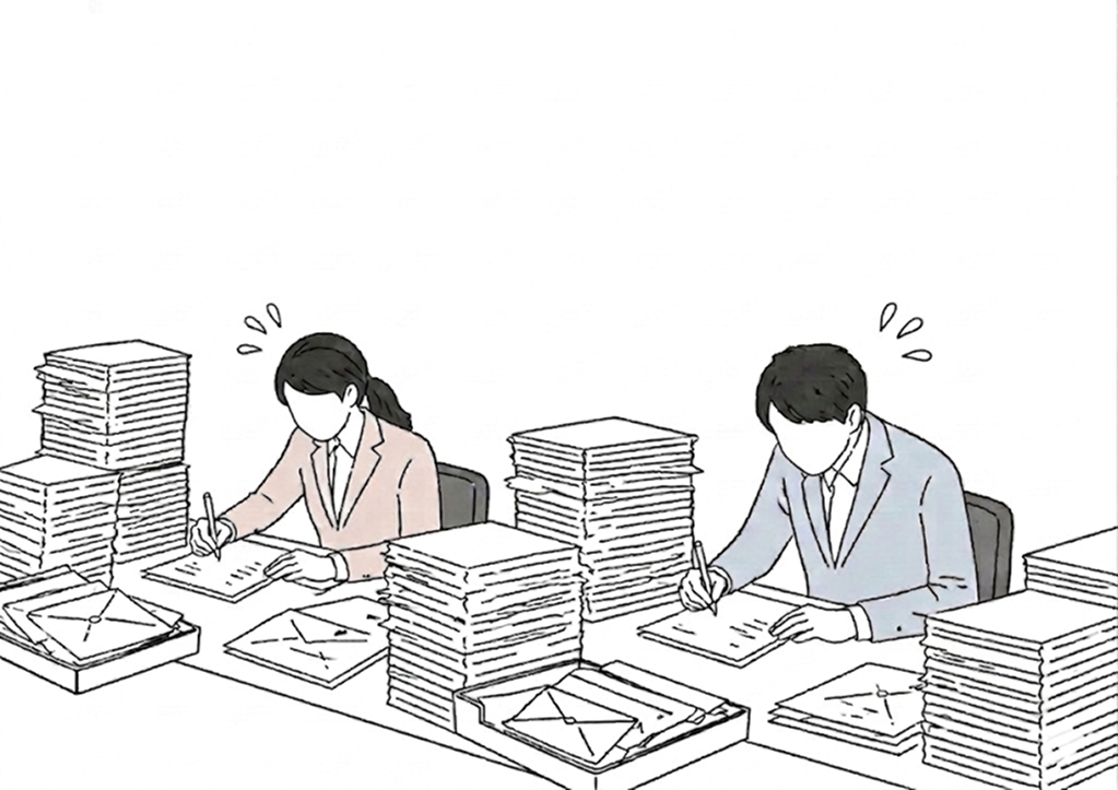 手書きDMの件数が多く対応しきれないイメージ